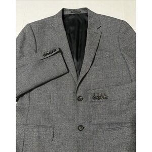 Reiss Women's Tailored Blazer‎ Business Suit Jacket Gray 100% Wool Size 38